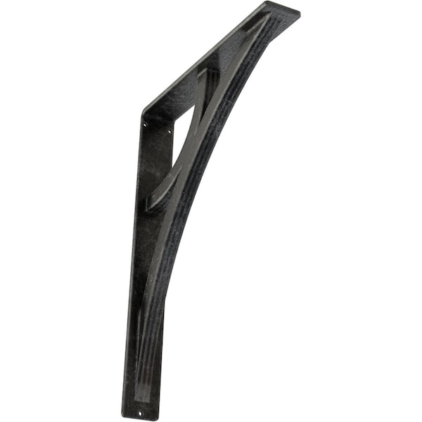 Ekena Millwork Galveston Wrought Iron Bracket, (Triple center brace), Antiqued Silver 2"W x 12"D x 15"H BKTM02X12X15TGLASV - main